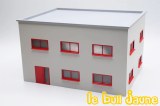 Immeuble de bureaux en kit gris/rouge