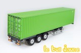 Remorque porte container vert 1/18°