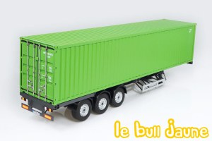 Remorque porte container vert 1/18°